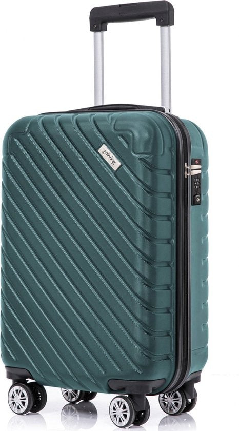 Goliving Hand Luggage Suitcase with Wheels - Trolley - Lightweight - TSA Lock - Padded Interior - 38 Litres - 55 x 35 x 23 cm - Green