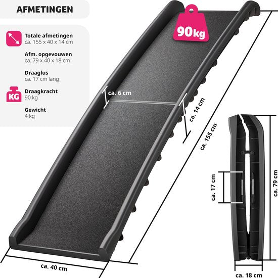 tectake® - Marchepied pour chien - Marchepied pour chien - Escalier pour chien - pliable et antidérapant, jusqu'à 90kg