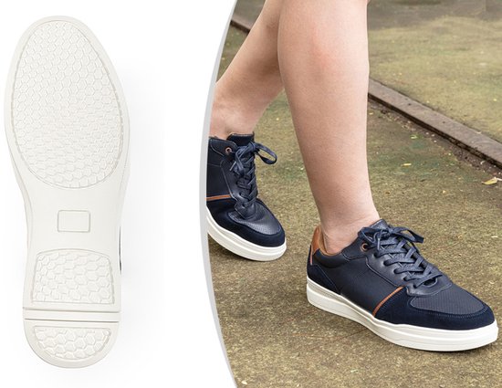Milanoro - Baskets élégantes en cuir pour homme - Cognac - Taille 44