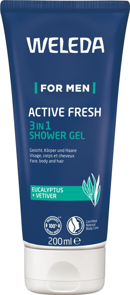 Weleda - Homme - 3-en-1 - Actif - Frais - Gel douche - 6x - 200 ml