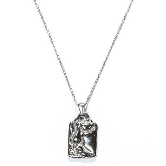 Laura Ferini Ladies Necklace Faccina Silver - Collier en argent avec pendentif - plaqué or blanc 18K - Collier - Collier - Bijoux - Accessoires - Collier pour dames avec pendentif