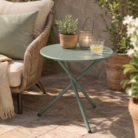 Table d'appoint Ambiance Tuin - noire - métal - diamètre 48 cm - hauteur 48 cm - ronde - table basse
