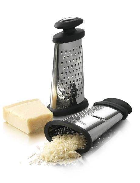 Râpe à fromage Boska - TrioFormaggio - Acier inoxydable - Plastique - 3 râpes - Noir-Argent