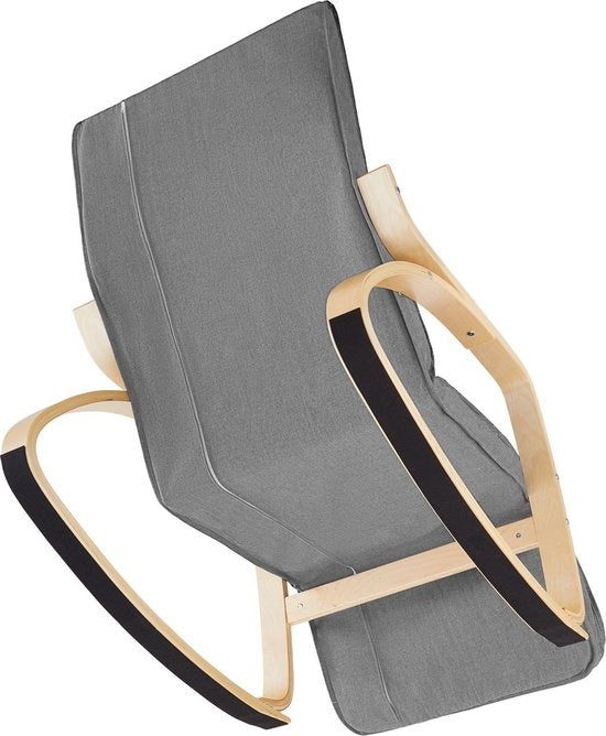 tectake - Fauteuil à bascule Onda fauteuil - repose-pieds réglable - gris clair - 403529