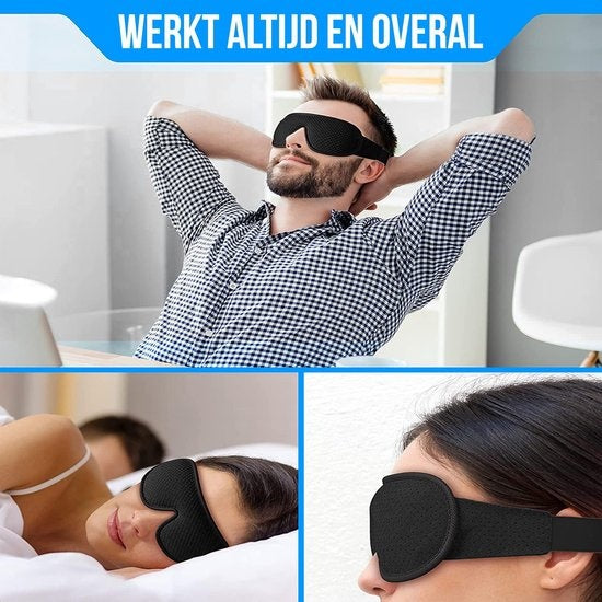 Strex Luxury Sleep Mask - 3D Ergonomic - 100% Darkening - Memory foam - Sleep Mask - Eye Mask