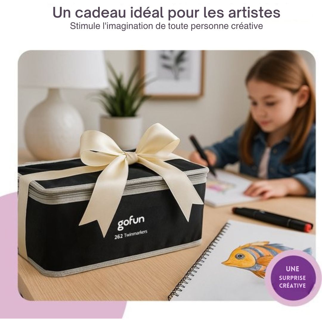 Marqueurs à alcool - Gofun Twinmarkers 262 pcs - Adultes et enfants - Double pointe - toutes couleurs