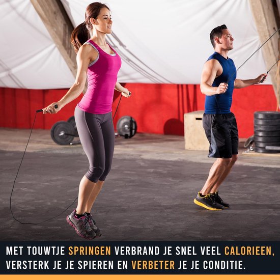 FitBoostR Corde à sauter réglable pour adultes - Corde à sauter professionnelle pour le fitness, la boxe et le CrossFit - 3 mètres