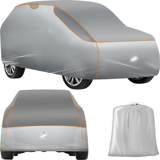 tectake® Couverture de protection pour voiture contre la grêle avec insert en mousse imperméable à l'eau et respirante 571x 203x 120cm SUV / VAN Gris