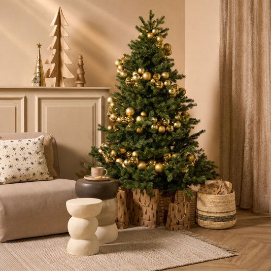 Black Box Trees Clive Sapin de Noël - Sapin artificiel réaliste à la silhouette imposante et 1 840 branches - Décoration de Noël d'intérieur - Chaleureux et réaliste - Facile à monter - H 185 x Ø 130 cm - Vert