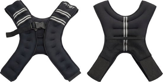 Gilet lesté Fitby 10 kg - Gilet de course à pied - Gilet lesté - Gilets lestés - Poids - Réglable - Musculation et CrossFit - Cardio - Noir