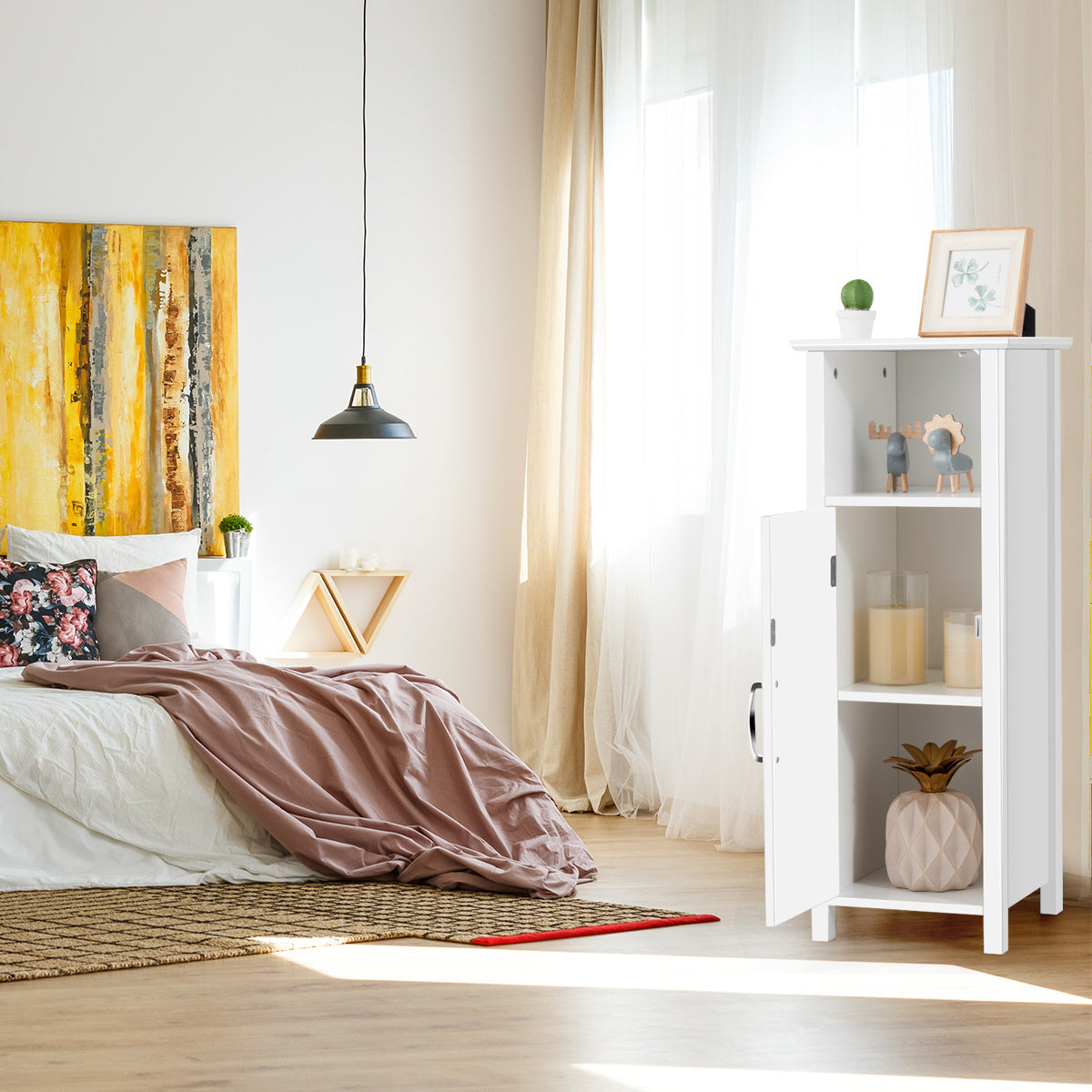 Armoire de salle de bain côtière armoire multifonctionnelle pour chambre à coucher armoire de cuisine armoire de salle de bain blanche en bois
