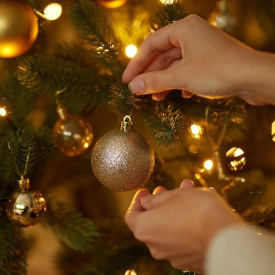 tectake - Lot de 100 boules dorées - 403323