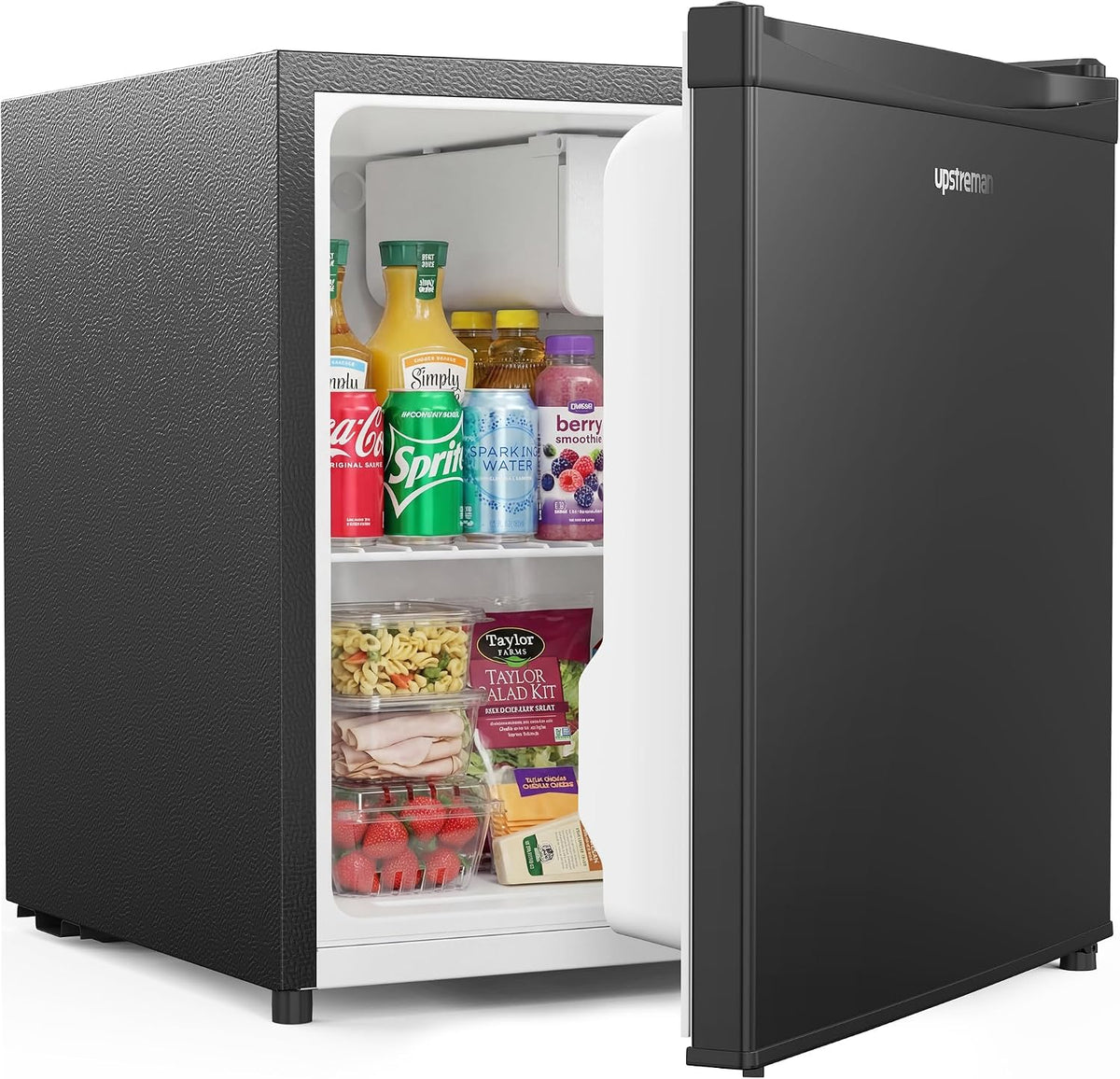Mini-réfrigérateur Upstreman avec compartiment congélateur FR17 – 46 litres – Silencieux (41 dB) – Noir – Métal