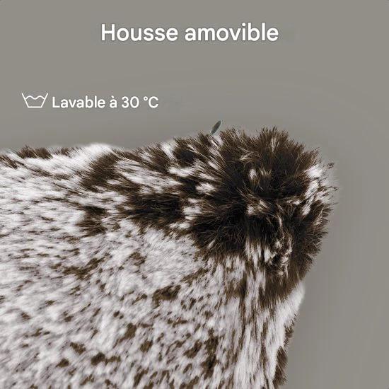 Auronic Oreiller chauffant - Teddy - 45x45 - Sans fil - Rechargeable - Oreiller électrique - Infrarouge - Gris