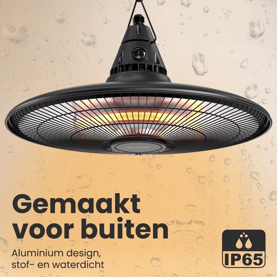 Auronic - Chauffage infrarouge - Suspendu - 10m2 - Electrique - 1500W - Télécommande - Noir