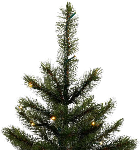Sapin de Noël artificiel Triumph Tree Bristlecone - Sapin de Noël avec éclairage et 240 LED - Sapin artificiel à structure articulée - H 215 x Ø 127 cm - Vert foncé - Pour l'intérieur