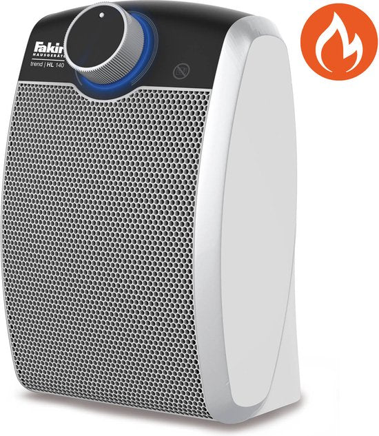 Fakir Trend HL 140 Ventilateur de poêle en céramique - Chauffage électrique avec 2 niveaux de chauffage - Blanc/Argent