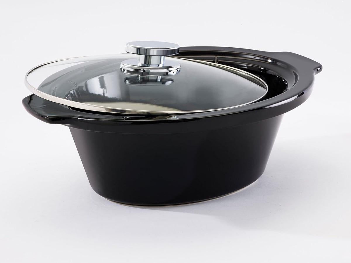 Mijoteuse FRITEL SC 2090 3,3 L – 150 W – 1 à 4 personnes – Récipient en céramique – Noir/chrome – 26 × 35,5 × 23 cm