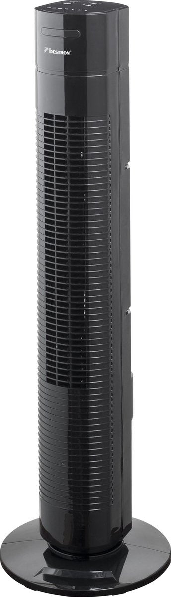 Bestron Torenventilator met aftstandsbediening, Ventilator met 3 snelheidsstanden & 75° graden draaifunctie, incl. Timer, hoogte: 78 cm, 35W, AFT770ZRC, kleur: zwart