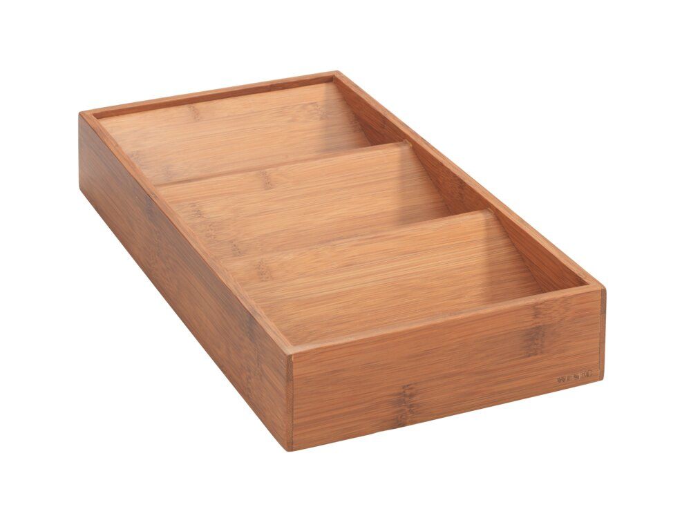 WENKO Porte-épices à tiroir en bambou fumé - 38 x 20 x 6 cm - Pour pots à épices