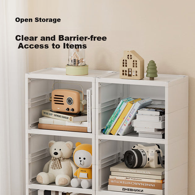 Étagère à livres pour enfants Jingzao Magic Cube - Blanche - 3 étages - 81 x 36 x 26 cm - Modulaire et réglable - Plastique