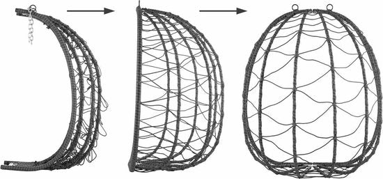 Polyrotan Hanging Chair Aria - Grey - Incl. base