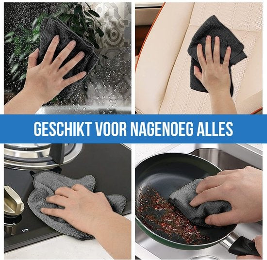Strex Microfibre Wipes - 12 pièces 30 x 30 cm - Lavable - Lingettes nettoyantes - Nettoyage / Voiture