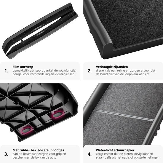 tectake® - Marchepied pour chien - Marchepied pour chien - Escalier pour chien - pliable et antidérapant, jusqu'à 90kg