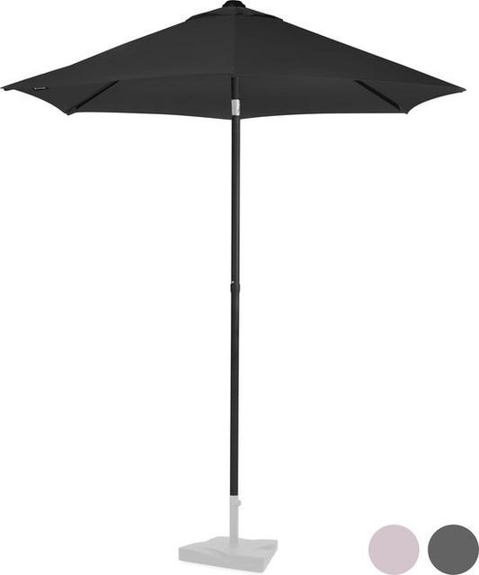 VONROC Premium Parasol Torbole - Ø200cm - Parasol à manche durable - Tissu résistant aux UV - Anthracite/Noir - Housse de protection incluse