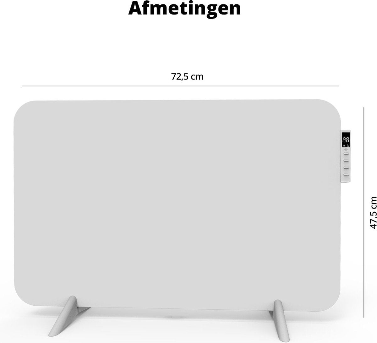 FlinQ Panneau chauffant intelligent - Infrarouge - 450 W - 12 m² - Thermostat inclus - 45 x 72,5 x 2,8 cm. -Blanc