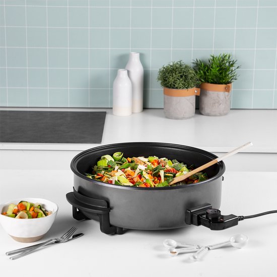 Poêle électrique Tristar 1 500 W - PZ-9145 - Ø 40 cm avec couvercle - Température maximale 250 °C