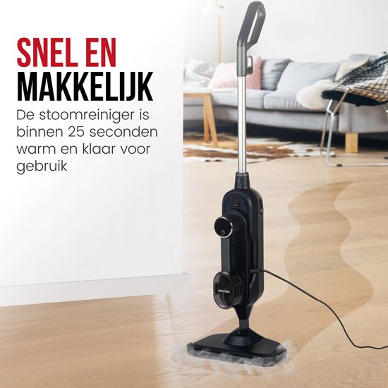DistinQ Nettoyeur à vapeur pour vêtements, canapé et sol - Nettoyeur à vapeur portatif Nettoyeur de tapis - Nettoyeur à vapeur - 10 accessoires - 1300 Watts
