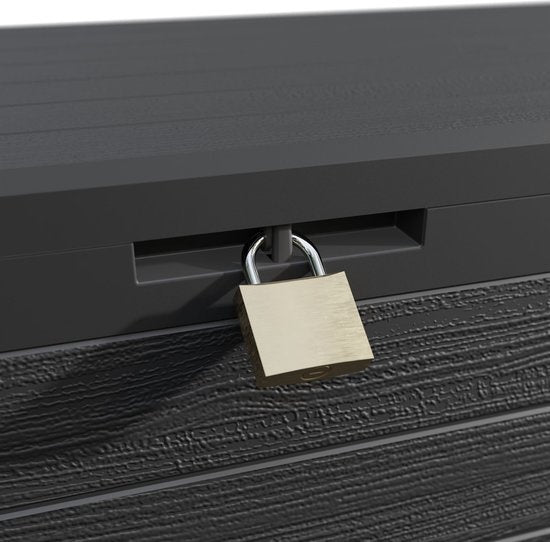Deuba Storage Box Anthracite 120 x 46 x 57cm - Extérieur - Convient pour la terrasse, le balcon et le jardin