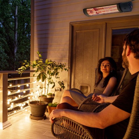 Starlyf Radiateur de terrasse - Chauffage - Etanche - Temps de chauffe 1 seconde - Protection contre la surchauffe - Noir mat