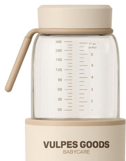 Vulpes Goods® - Chauffe-biberon Elite - 330 ml et 5 niveaux de température - équipé d'une batterie de 13 500 Mah et d'une fonction mémoire - pour les déplacements et l'alimentation nocturne - verre crème et plastique