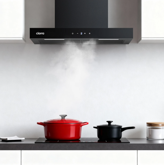 Hotte murale Ciarra CBCB6102 - 60 cm - Application Wi-Fi - 650 m³/h - A+++ - Noir