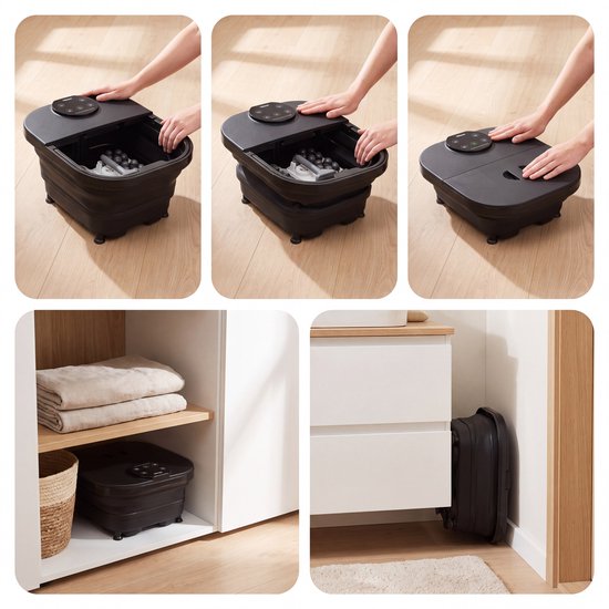Bain de pieds Tristar - Massage Shiatsu - Chauffant jusqu'à 48 °C - 7 litres - Douche pour les pieds - Foot Spa - Bain de pieds pliable - 500 W - VB-2533