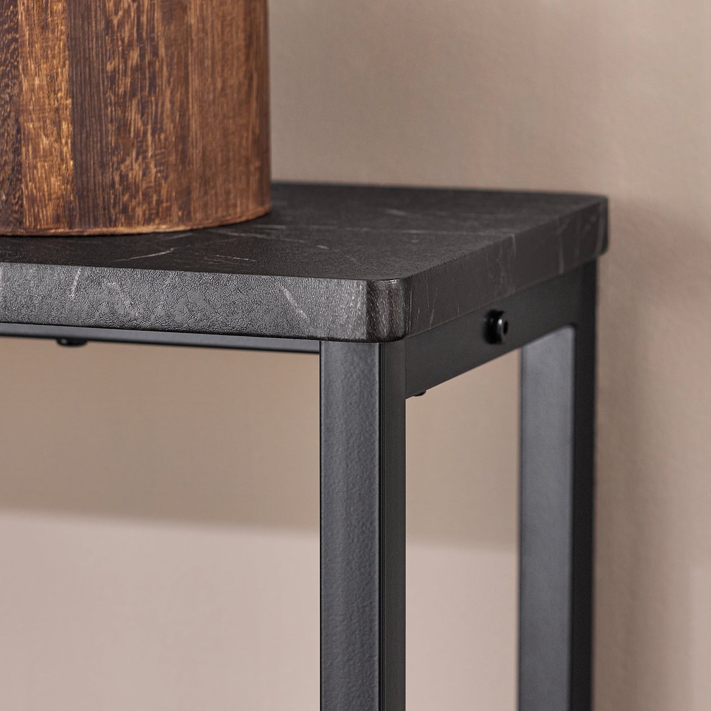 SoBuy FSB19-XL-SCH Table console noire avec plateau en MDF et structure en fer - 120 x 20 x 80 cm