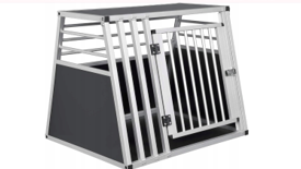 Cage de transport pour chien EUGAD Noir/Argent - 80 x 65 x 65 cm - Aluminium - L/XL