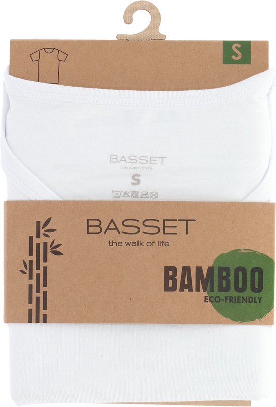 Basset T-shirt en bambou pour dames/hommes à col rond blanc - taille XXL