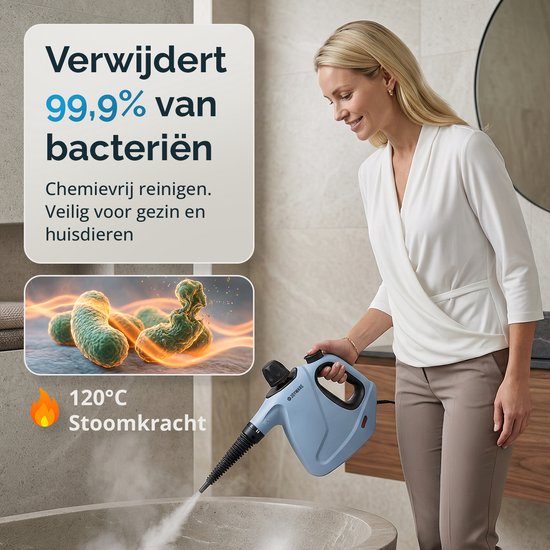 Joyware® Nettoyeur vapeur 18-en-1 S2 – Nettoyeur vapeur à main avec Steam Lock – Nettoyeur de tapis et détachant pour canapés, salles de bains et tissus d'ameublement – Nettoyeur vapeur – 1 050 W – 450 ml