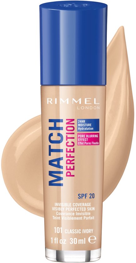 Fond de teint Rimmel Match Perfection - 101 Classic Ivory