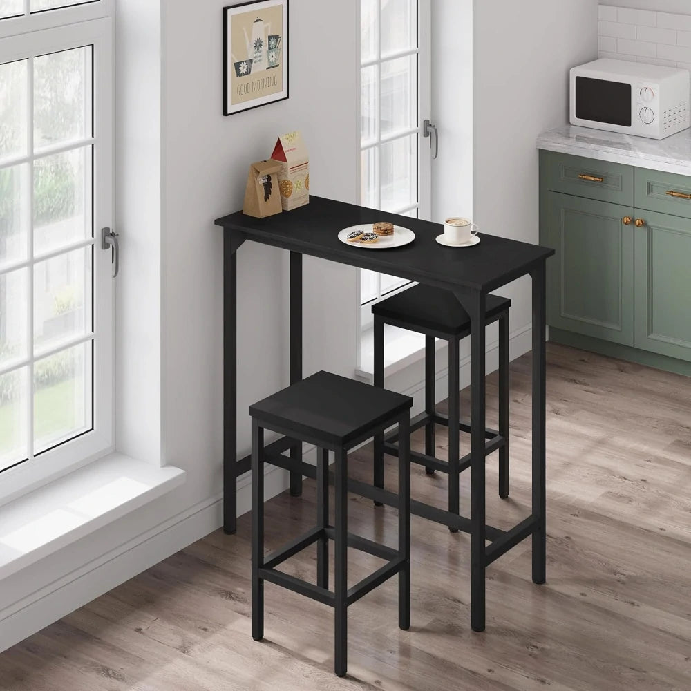 Table haute de bar Eugad - Noir - 100 x 40 x 100 cm