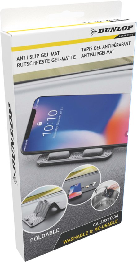 Dunlop Support de téléphone - Flexible - Lavable - Universel - Noir