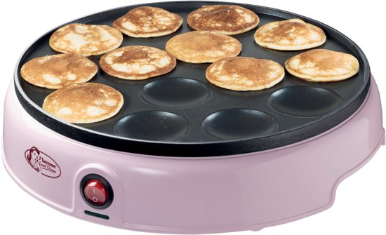 Bestron Poffertjes pan - APFM700SDP - 800W - Poffertjes maker - Electrique - Rose - 5 ans de garantie