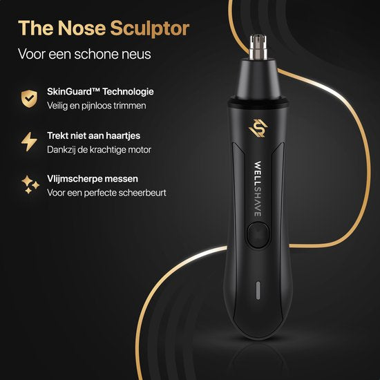 Wellshave Tondeuse à poils de nez Basic - Tondeuse à poils de sourcils et d'oreilles - Tondeuse à poils de nez pour hommes