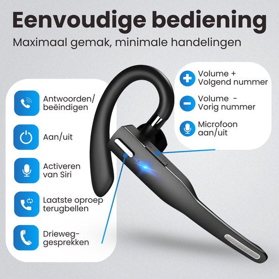 Otiume Casque sans fil avec microphone - Réduction du bruit - Appel mains libres - Fonctionne comme casque Bluetooth pour tout appareil
