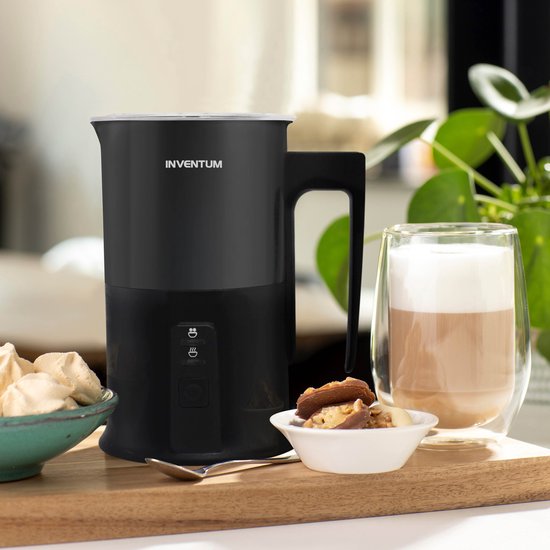 Inventum MK350B - Mousseur à lait électrique - 115/240 ml - Mousse chaude/froide - Chauffage - Sans PFAS - Revêtement antiadhésif - Noir