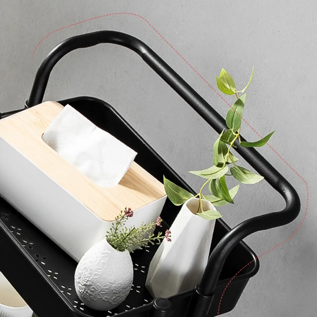 Étagère de rangement Maxcook à 3 niveaux - Étagère de cuisine - Noir