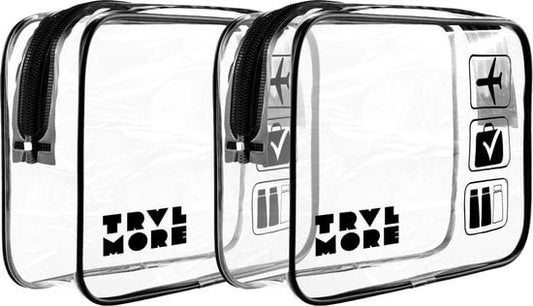 TRVLMORE Trousse de toilette transparente - 2 pièces - Noir/Transparent